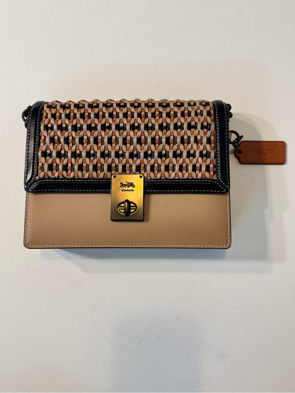 NWOT COACH 615 Hutton Woven Leather Shoulder Bag